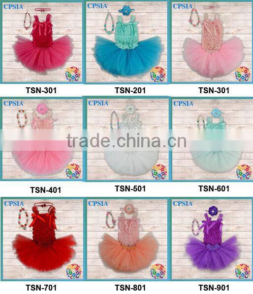 Red Christmas Baby Clothing Lace Top & Skirt & headband & Necklace Set Wholesale Children's Boutique Clothing