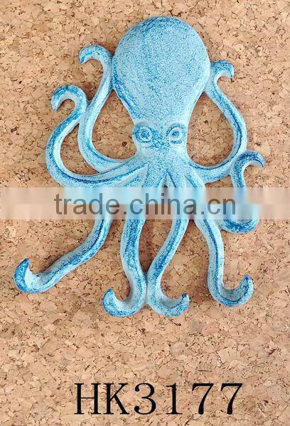 home decoration, cast iron octopus hooks