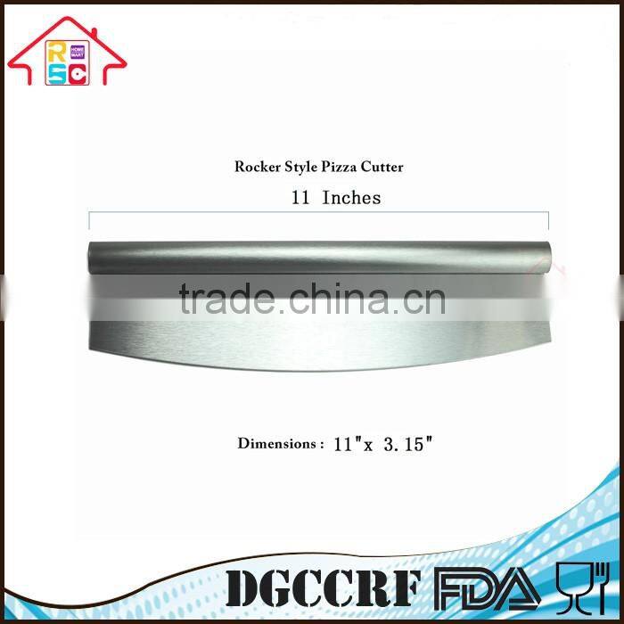 High Quality Factory Price 11 inch Blade Stainless Steel Rocker Pizza Cutter