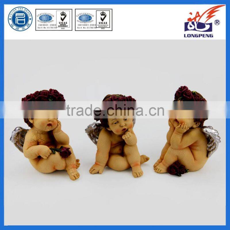 European Cherub Rose Angel Figurine with Roses Fairytale Gift