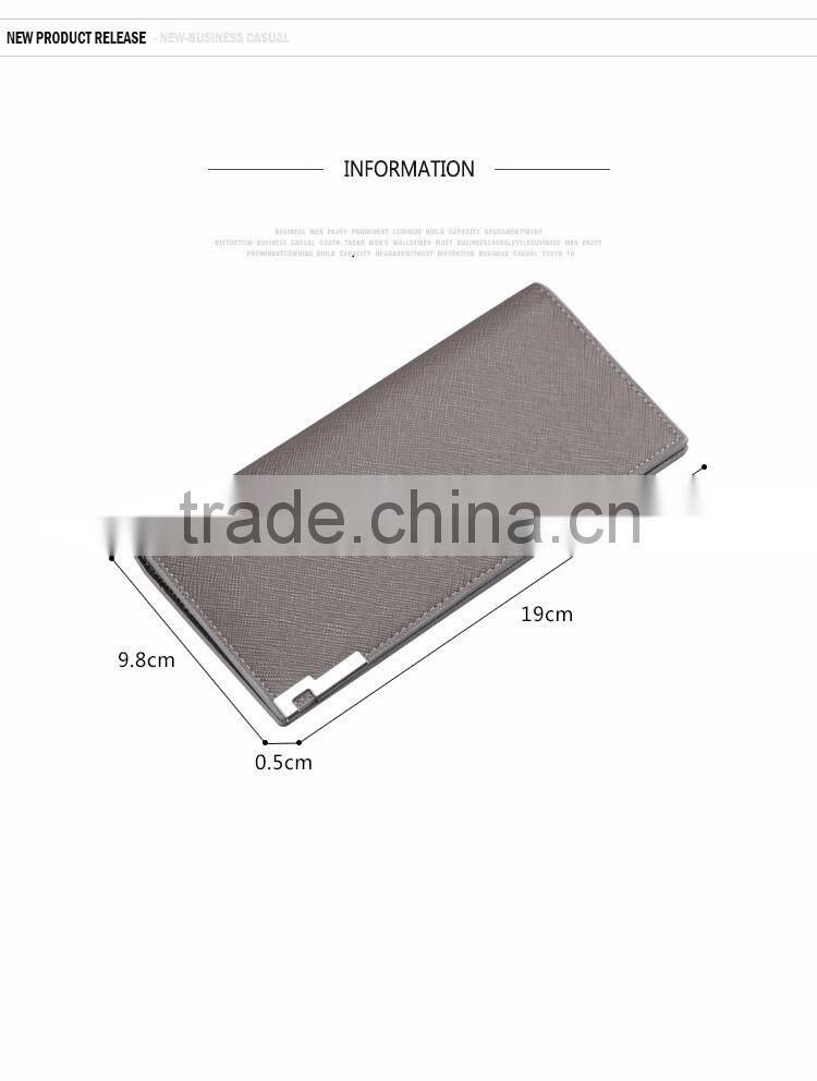 wholesale New men's long Slim Wallet Card Wallet multi cross pattern wallet purse