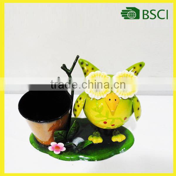 Colorful iron doll planter with bicycle