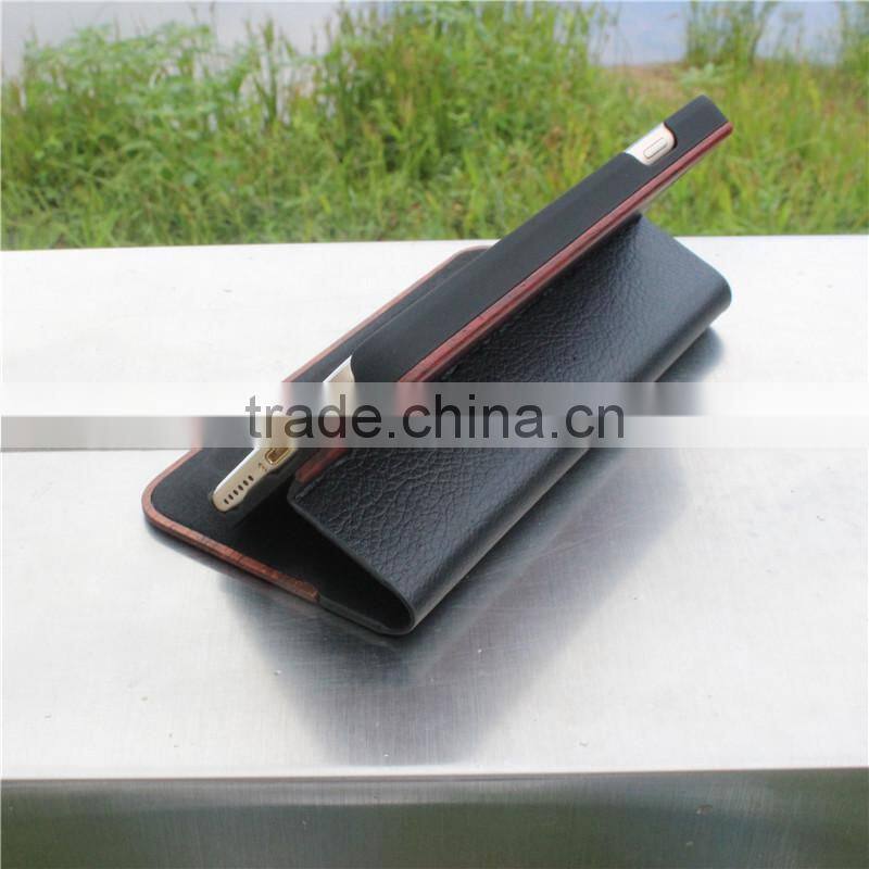 Classical Chinese walnut/bamboo/rosewood/cherry card bumper/pocket cell phone case for Iphone 7