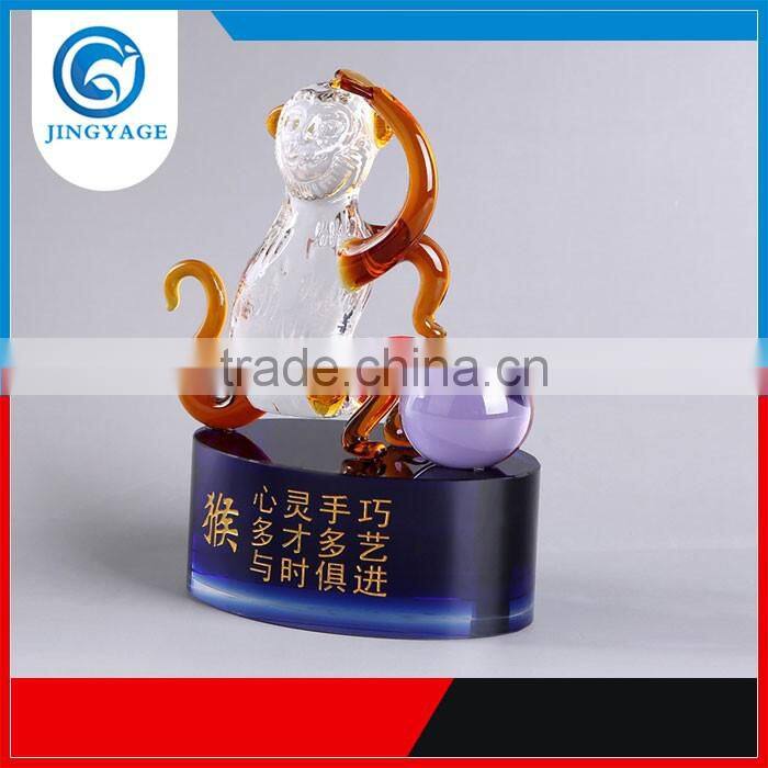 Jingyage personalized Chinese zodiac crystal Monkey clever 3d model souvenir gifts
