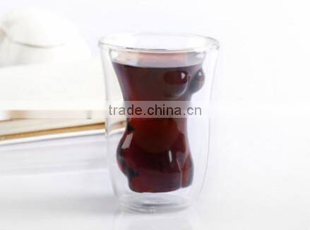 Hot selling borosilicate double walled glass bowls