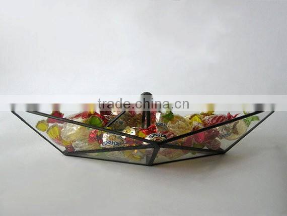 Stained Glass Ship Home Decor Vase Origami Boat Glass 3D sculpture Terrarium