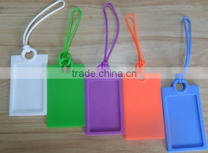 Fashion luggage FDA tag Promotion Eco-friendly custom wholesale Silicone luggage tag with rope