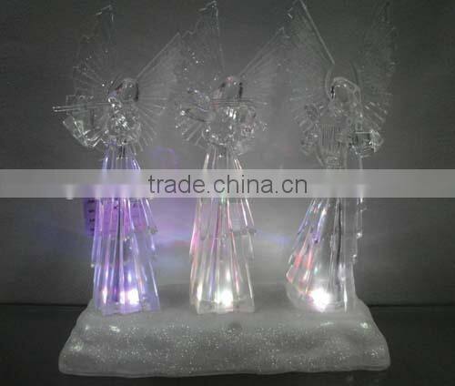 Dongguan acrylic LED christmas angel hold a musical instrument