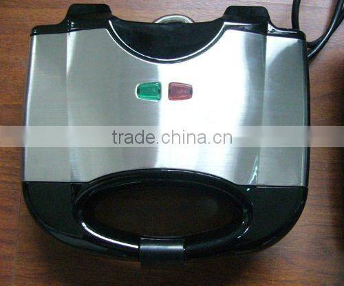 2 slice electric sandwich maker with stainless steel decoration