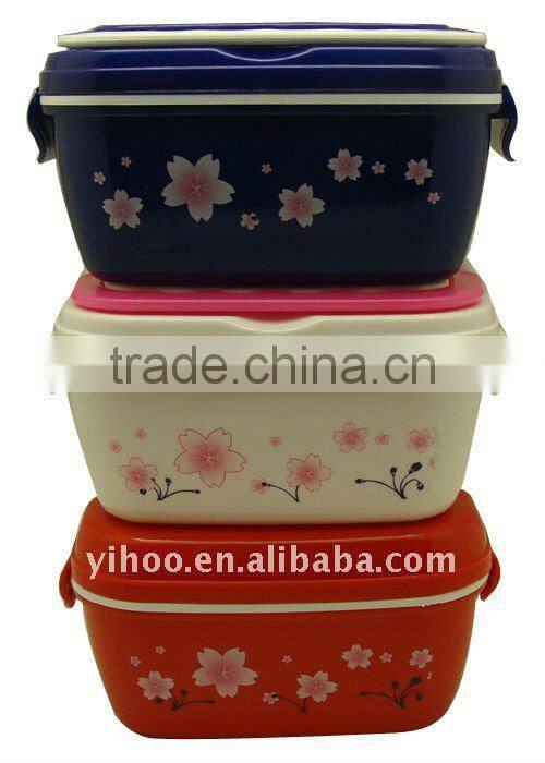 Plastic Bento Lunch Box with compartment with spoon