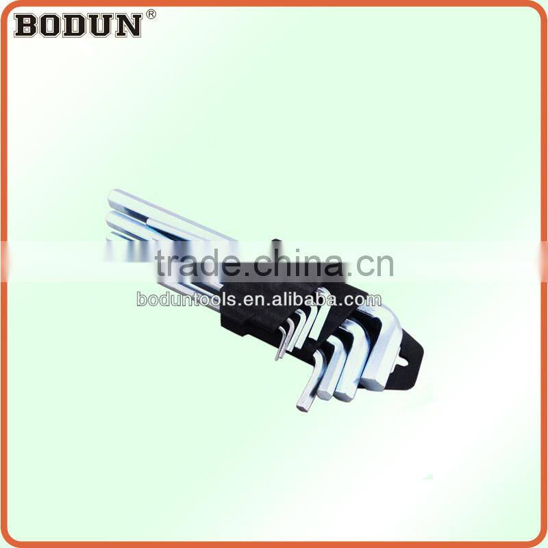 D3006-2 9pcs carbon steel galvanize Hex key wrench set-short handle