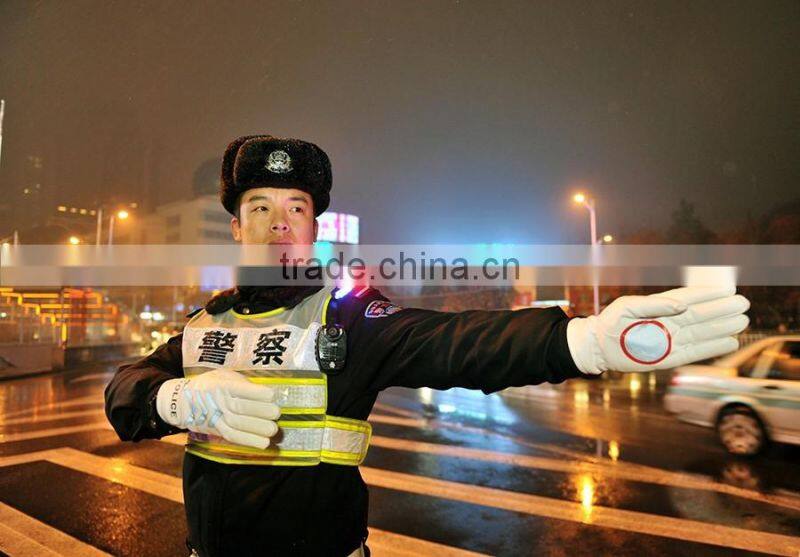 Police light flashing shoulder