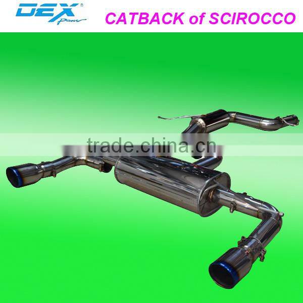 tuning racing silecer stainless steel 304 catback of scirocco performance muffler exhaust auto parts