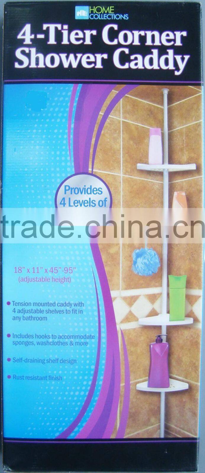 Telescopic Space Saver modern adjustable bathroom pole shelf