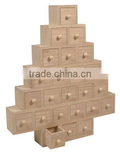 wood Christmas calendar box ,wood Christmas wish calendar