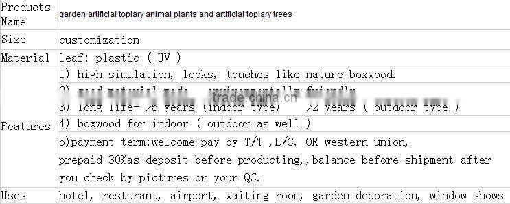 Latest design garden artificial topiary animal plants and artificial topiary trees