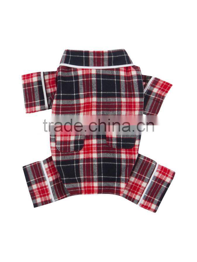 New Check Flannel Dog Puppy Pajamas , Pet Clothes S - Extra Large