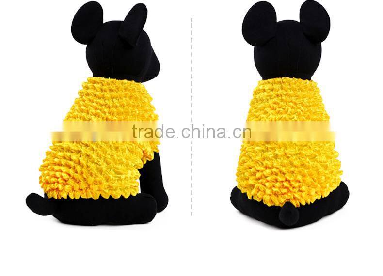 Hot sale solid color polyester satin pet clothes dog clothes small dog needle t shirt