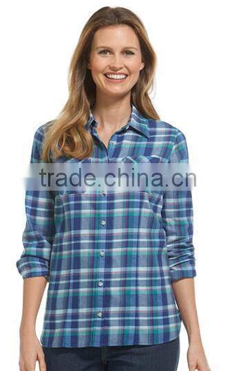 Woman Cotton Plaid Flannel Shirts