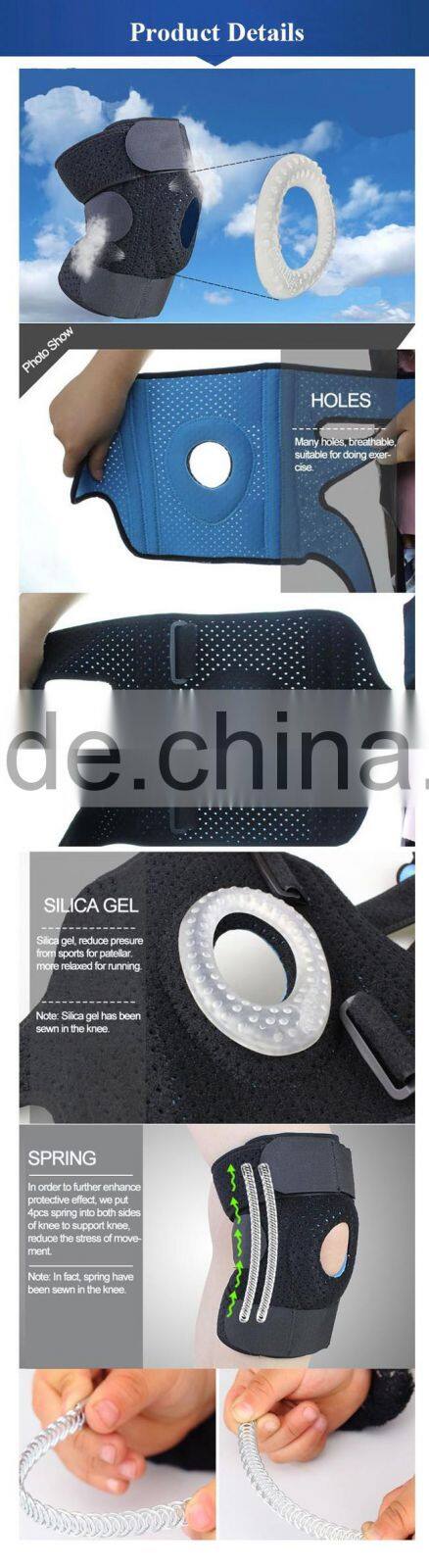 Hinged Spring Silicon Gel Sports Knee Support, Knee Brace