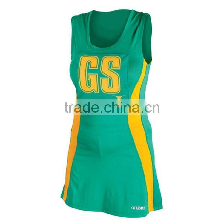 Plus size Sublimated custom girl sex netball jersey and netball dresses skirts with bibs