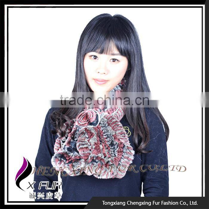 CX-S-48Y Factory Direct Sale Stock Rex Rabbit Fur Fashion Lady Scarf