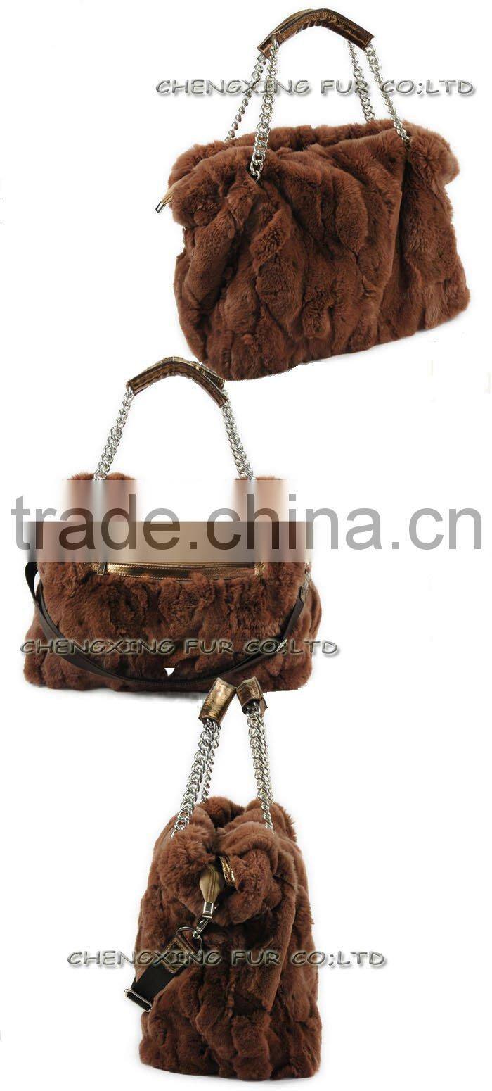 CX-H-38 Genuine Rex Fur 2013 Latest Design Bags Women Handbag
