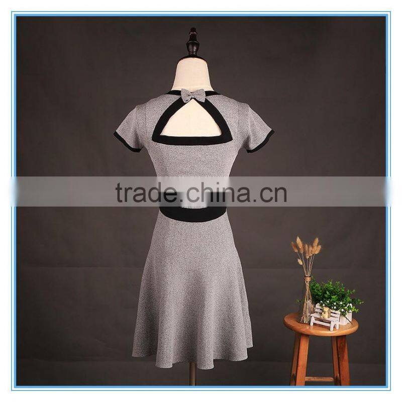 Modern Knit Halter Dress Hollow Out Back Sexy Mature New Ladies Dress