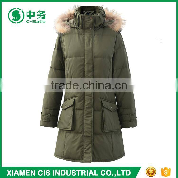 2017 New Style Winter Windproof Warm Sexy Women Long Duck Down Coat