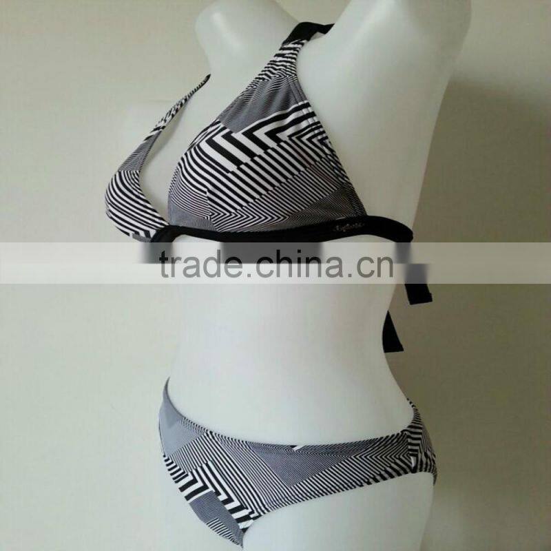 Young lady sunshine floral bikini swimsuit