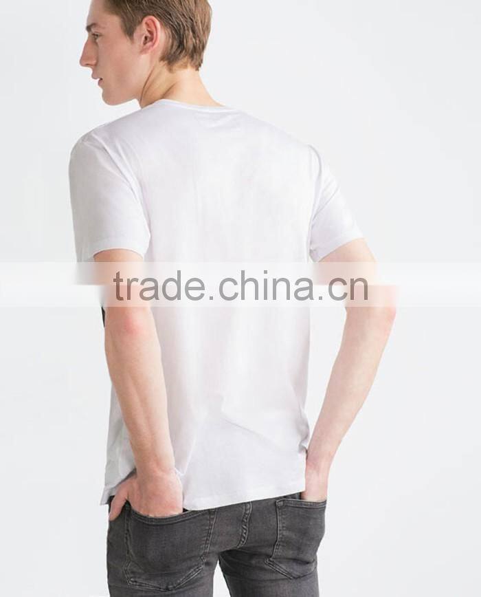 O collar man t-shirt eco-friendly printed wholesale China manufacture