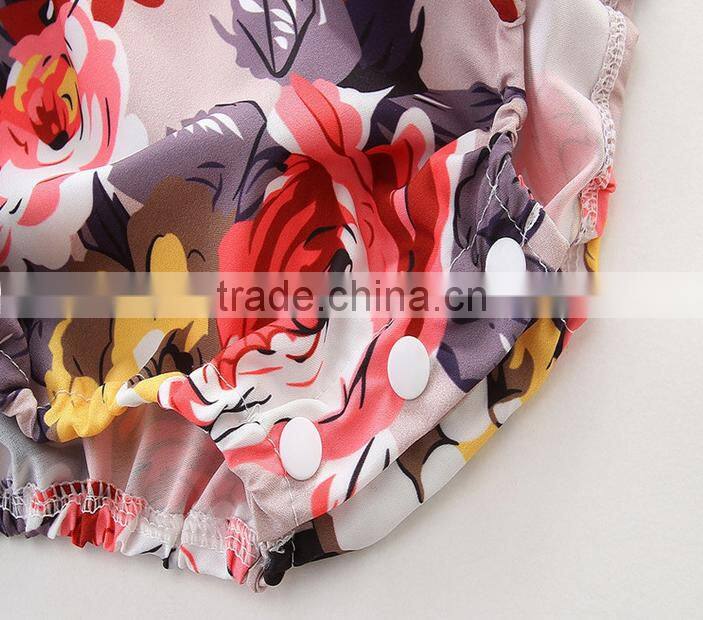 White Collar Bodysuit Vintage Black Floral Newborn Baby Clothes Romper Apparel