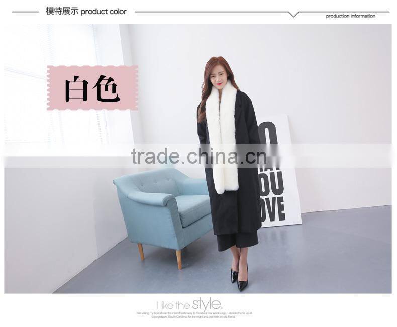 2016 woman Faux Fur Scarf For Women Winter Warm Long Scarves Female Handmade Rex Rabbit Fur Scarf