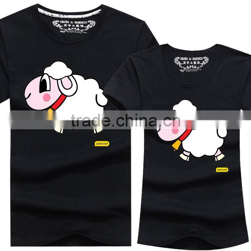 Custom Made Cheap Unique Lovely Cartoon Couple T-Shirts