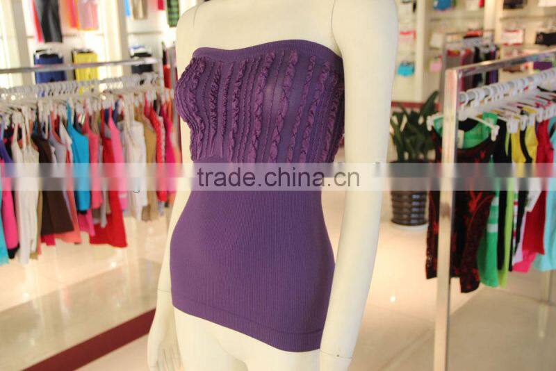 Lady Seamless Strapless Sexy Tube Tank Top Manufacturer