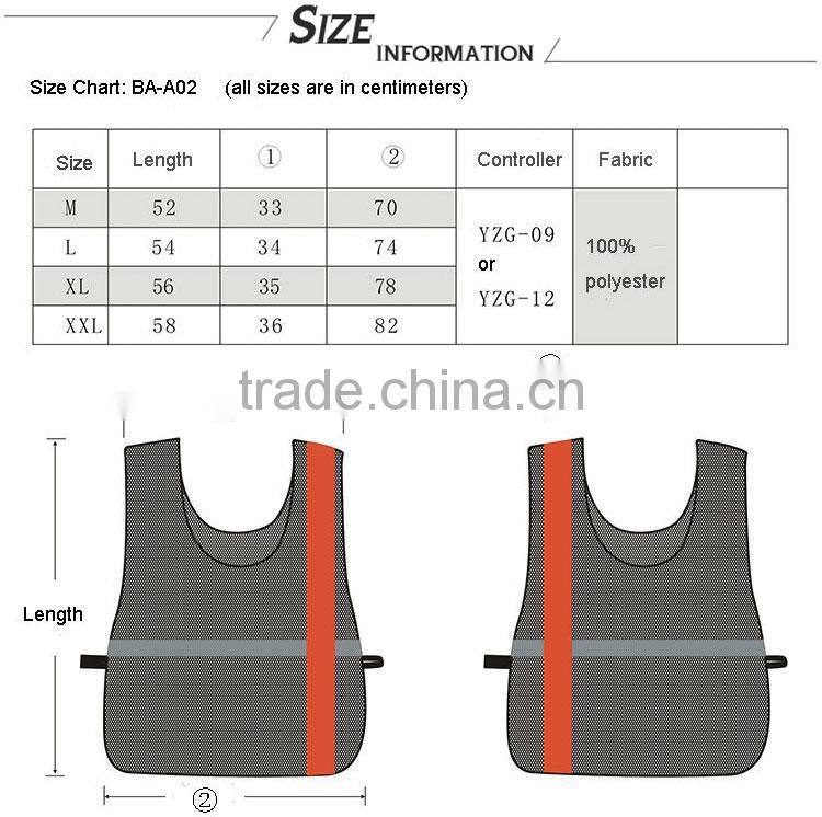 Night run mesh breathable reflective safety gear with led lights