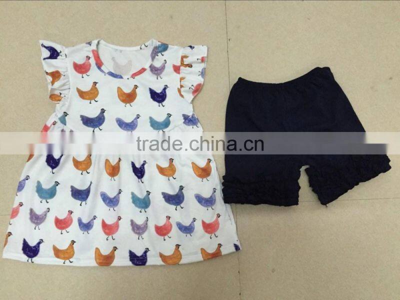 4th of July shorts Boutique Girls black&Red outfit Ruffle Shorts Baby Fourth Of July Shorts baby girls clothing sets