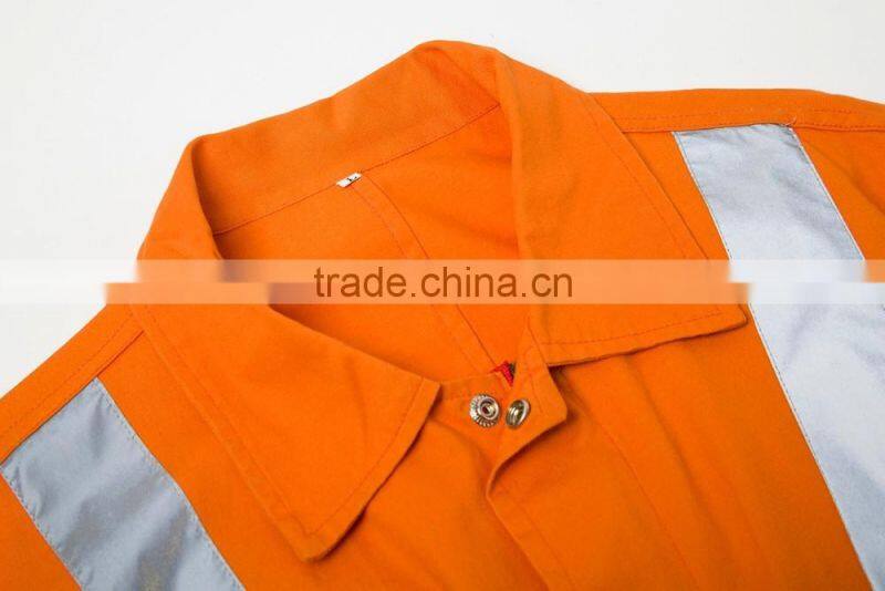 Mens Orange anti shrink chest pocket working clothes