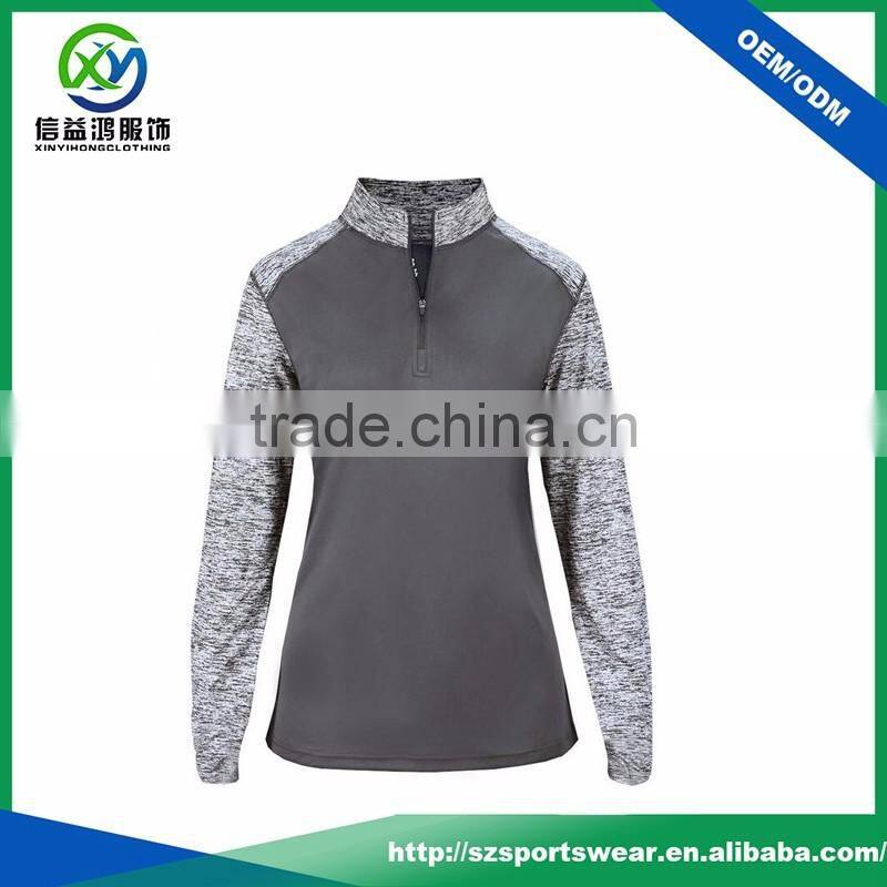 New Arrival Contrast Cation Sleeve and Collar Golf 1 4 Zip Pullover Sweatshirt