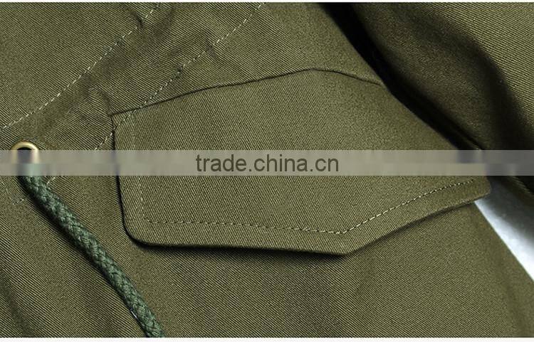 2016 latest designs lady casual army green winter women's lady overcoat