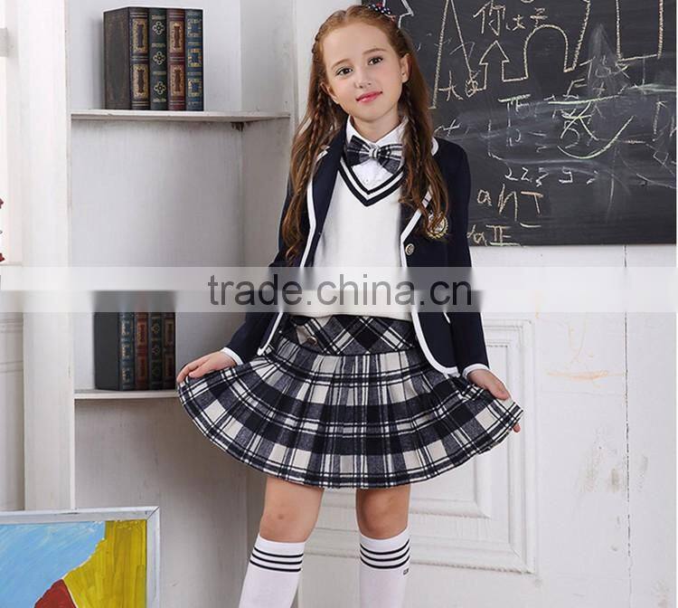 Wholesale plaid uniform high skirt ,pleated plaid school uniform skirts