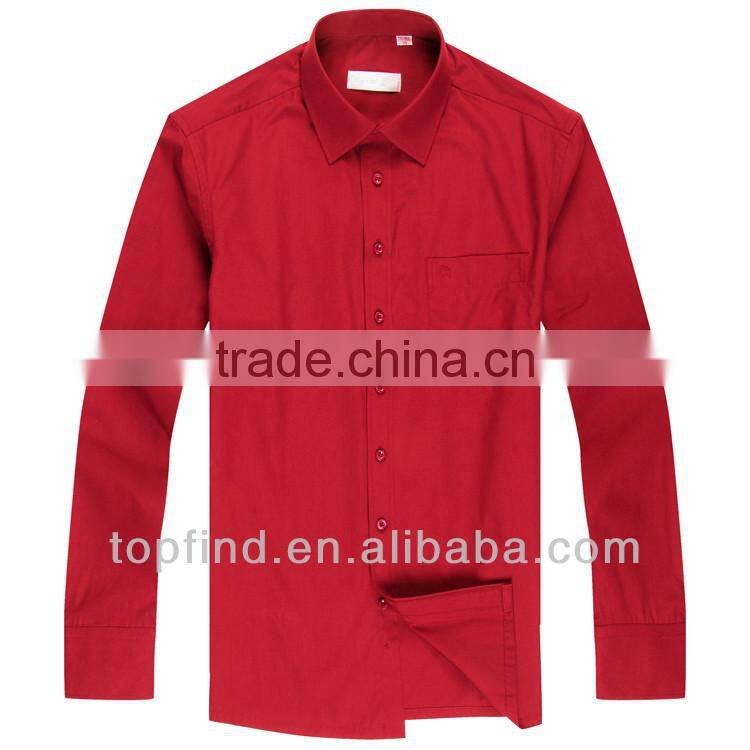 Fashion Latest Design Casual solid color men office long sleeve shirt