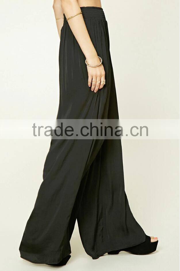 New fashion summer oem service loose wide leg ladies chinos trousers