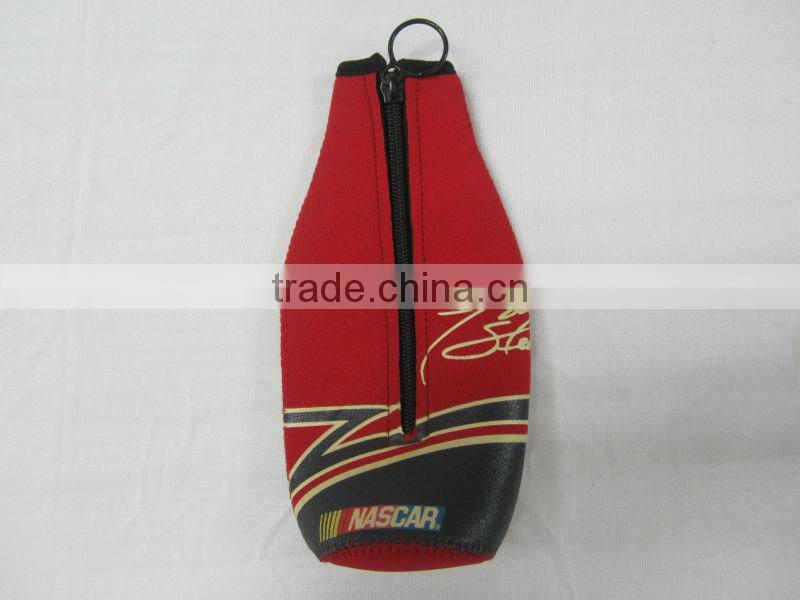 GR-B0102 wholesale neoprene beer bottle cooler with zipper
