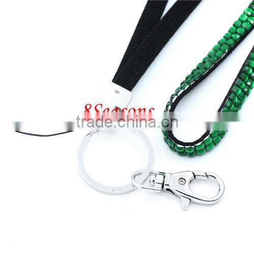 Green Acrylic Strap Lanyard For ID Card /Mobile Phone With Lobster Clasp Key Ring 44cm