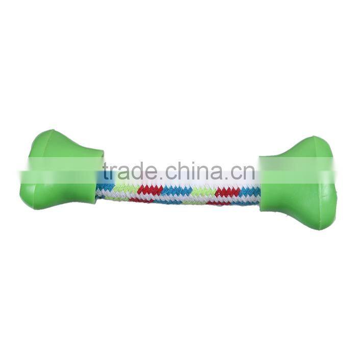 Plastic & Cotton Pet Products Chew Molar Knot Toy Durable Bone Green