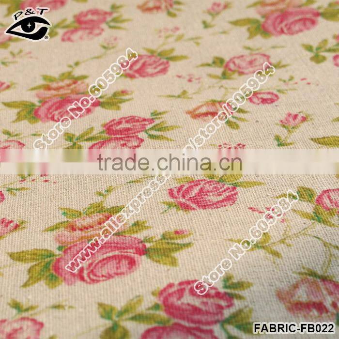 Linen fabric for sofa small flower printed linen cotton fabric for household