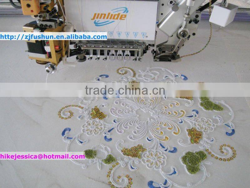 fs 906 6 heads cording coiling beads towel and sequin and flat mixed computerized embroidery machine