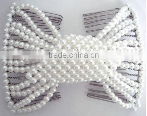 2015 hot selling XP-CM-1005 butterfly Elastic beaded Magic Hair Comb Korean Style Costume Twins Hair Comb Sets Wholesale