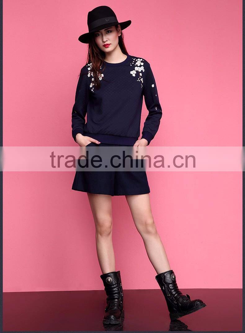 New Latest Women Sweatshirts Design Pullover Long Sleeve Embroidered Sweatshirts,Top Quality Fleece Embroidered Sweatshirts